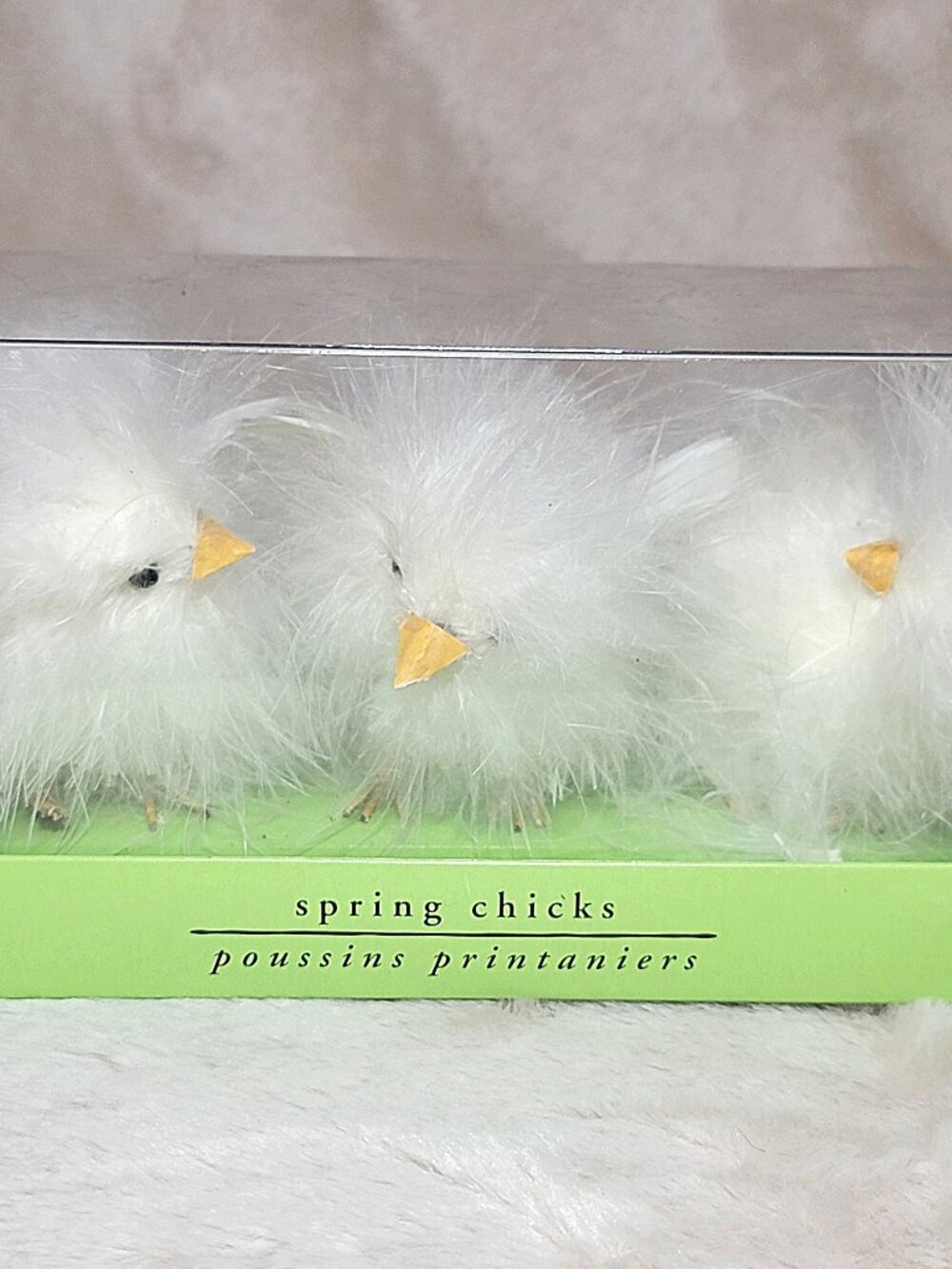Pier 1 Imports Fuzzy Ducks Chicks Easter Spring Table Decor MIB - DISCONTINUED